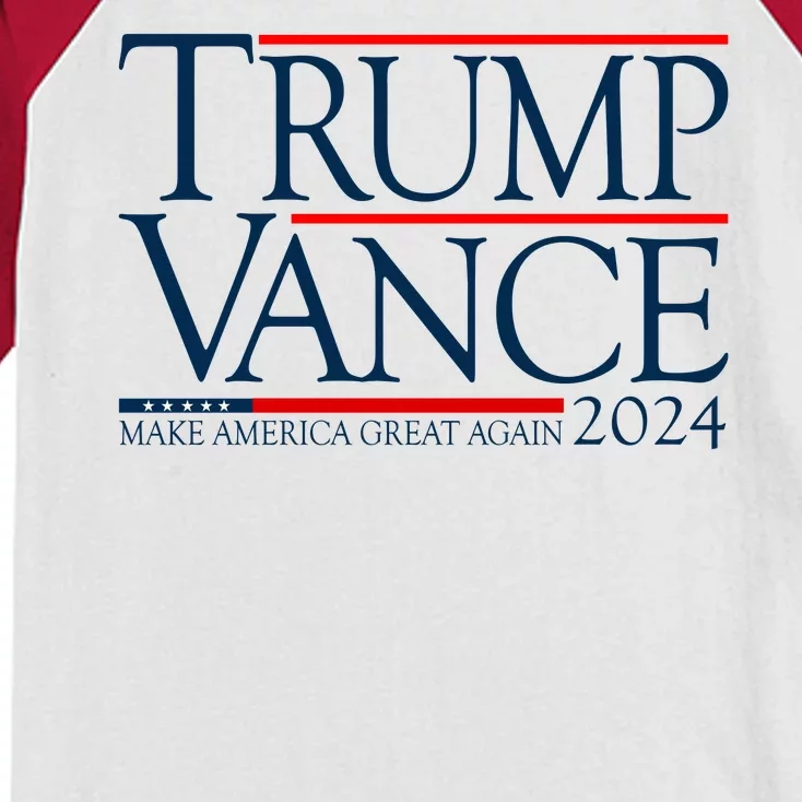 Trump Vance Make America Great Again 2024 Election Kids Colorblock Raglan Jersey