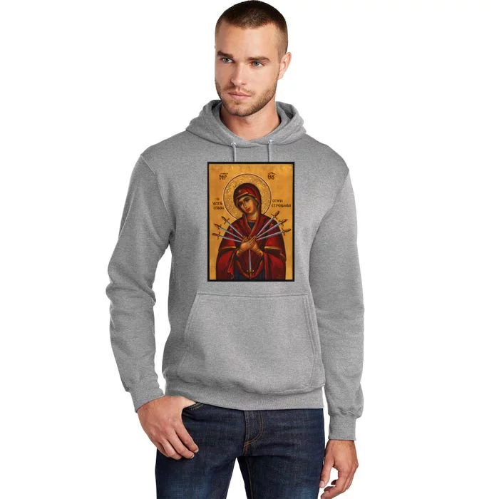 Theotokos Virgin Mary Of 7 Seven Swords Greek Orthodox Tall Hoodie