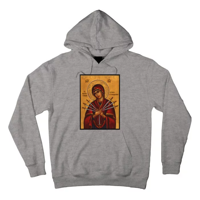 Theotokos Virgin Mary Of 7 Seven Swords Greek Orthodox Tall Hoodie