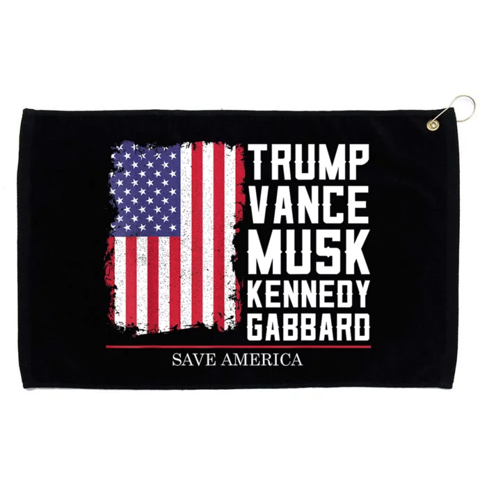 Trump Vance Musk Kennedy Gabbard 2024 Save America Grommeted Golf Towel