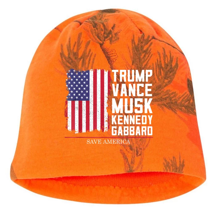 Trump Vance Musk Kennedy Gabbard 2024 Save America Kati - Camo Knit Beanie