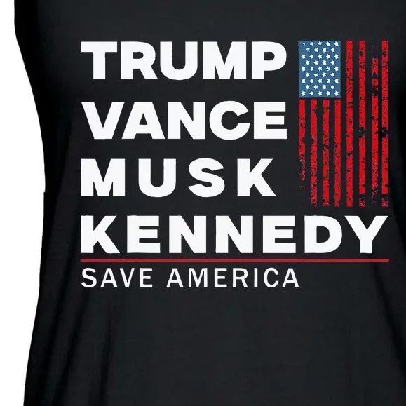 Trump Vance Musk Kennedy Save America 2024 Ladies Essential Flowy Tank