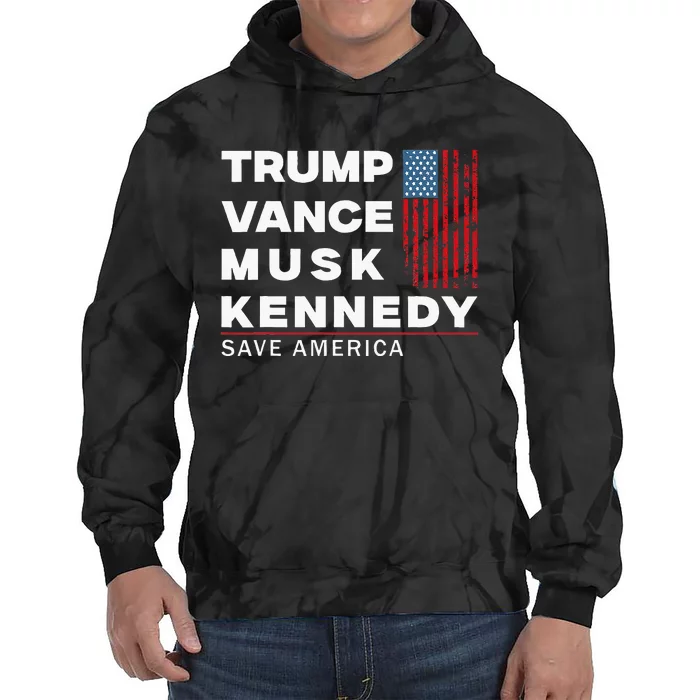 Trump Vance Musk Kennedy Save America 2024 Tie Dye Hoodie