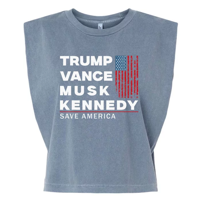 Trump Vance Musk Kennedy Save America 2024 Garment-Dyed Women's Muscle Tee