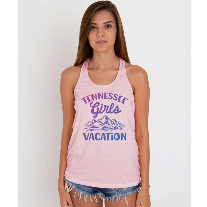 Tennessee Vacation Mountain Memories Vacation Gift Women's Knotted Racerback Tank