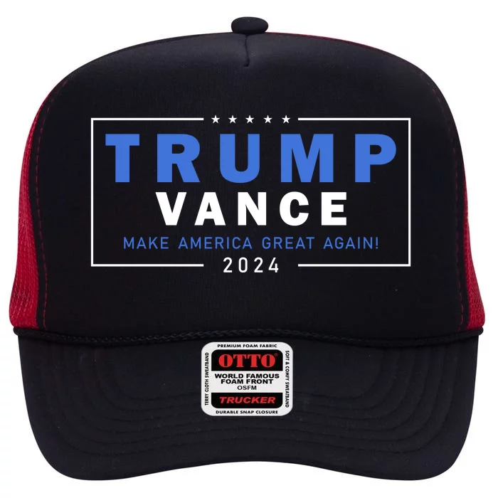 Trump Vance Make America Great Again 2024 Usa High Crown Mesh Trucker Hat