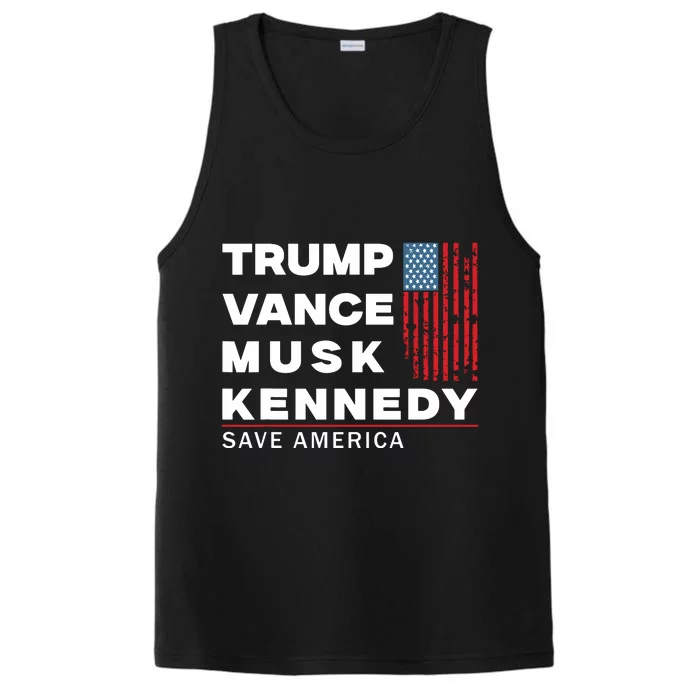 Trump Vance Musk Kennedy Save America 2024 Performance Tank