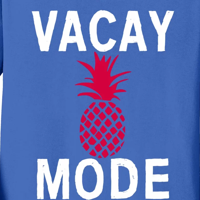 Tropical Vacation Mode Beach Vacation Vacay Mode Funny Gift Kids Long Sleeve Shirt