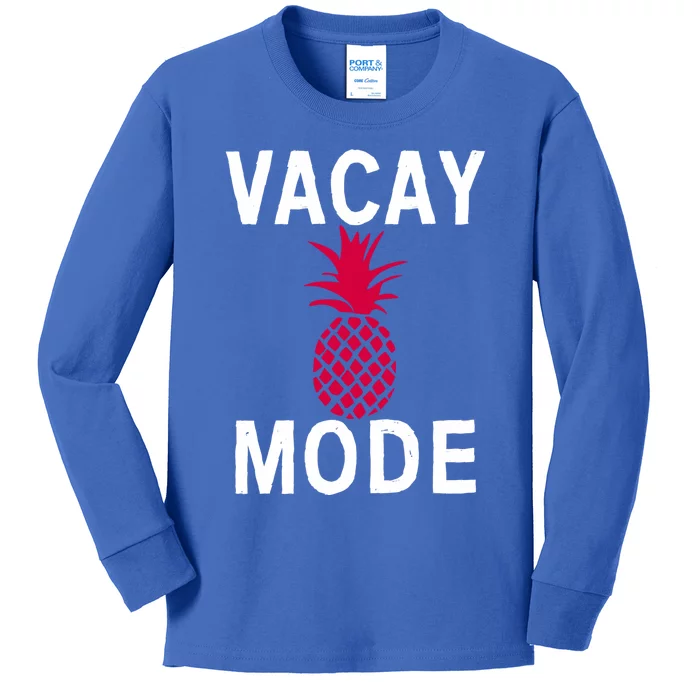 Tropical Vacation Mode Beach Vacation Vacay Mode Funny Gift Kids Long Sleeve Shirt