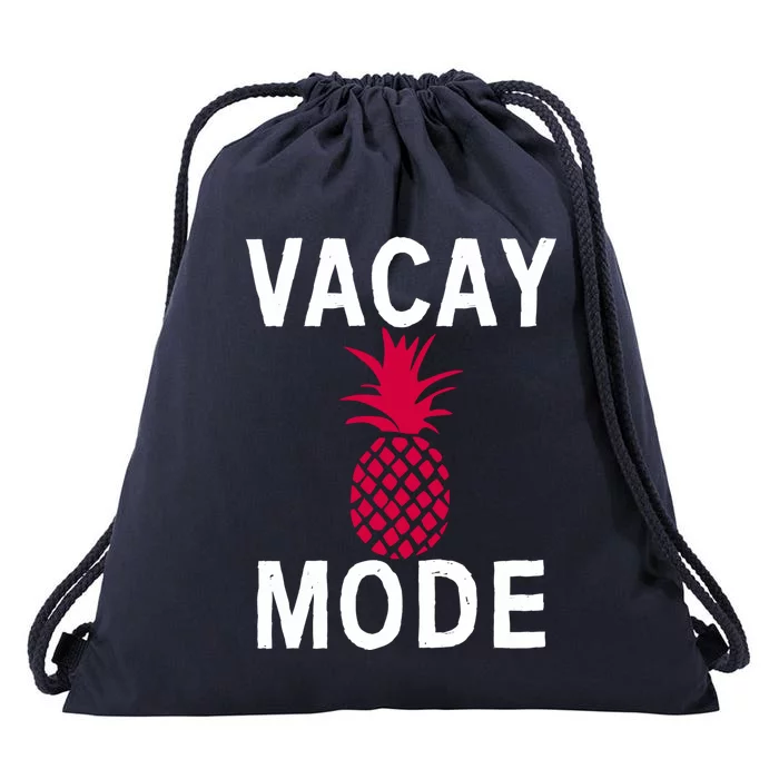 Tropical Vacation Mode Beach Vacation Vacay Mode Funny Gift Drawstring Bag