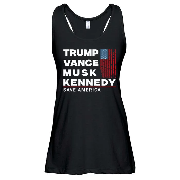 Trump Vance Musk Kennedy Save America 2024 Ladies Essential Flowy Tank