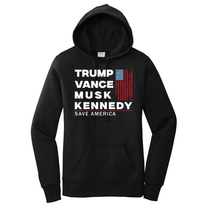 Trump Vance Musk Kennedy Save America 2024 Women's Pullover Hoodie