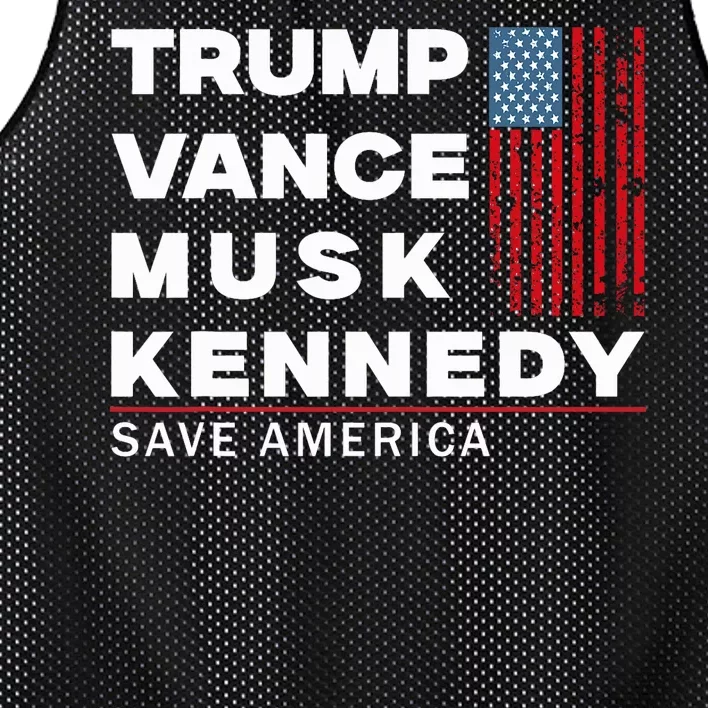 Trump Vance Musk Kennedy Save America 2024 Mesh Reversible Basketball Jersey Tank