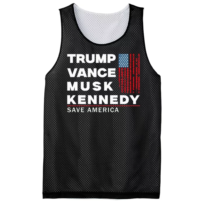 Trump Vance Musk Kennedy Save America 2024 Mesh Reversible Basketball Jersey Tank