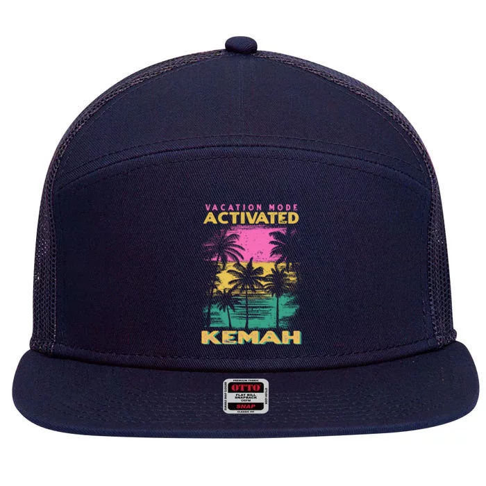 Texas Vacation Mode Activated Kemah Cute Gift 7 Panel Mesh Trucker Snapback Hat