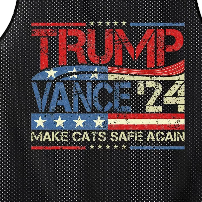 Trump Vance Make Cats Safe Again 2024 Save Our Pets Trump Mesh Reversible Basketball Jersey Tank