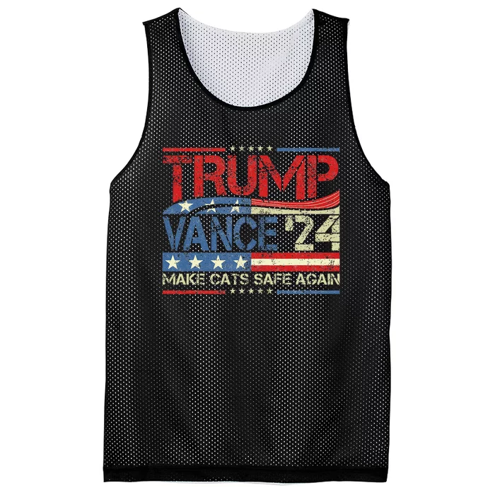 Trump Vance Make Cats Safe Again 2024 Save Our Pets Trump Mesh Reversible Basketball Jersey Tank