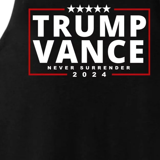 Trump Vance Never Surrender 2024 Politcal Ladies Tri-Blend Wicking Tank