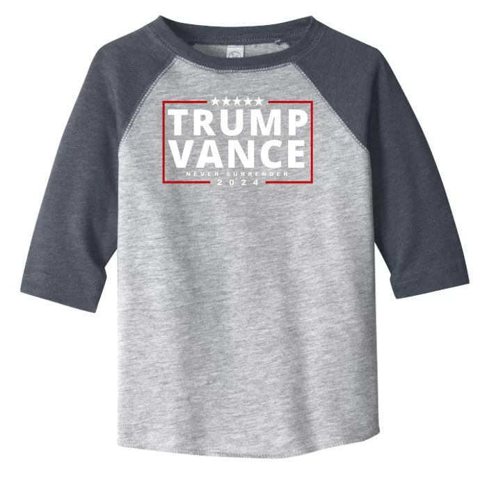 Trump Vance Never Surrender 2024 Politcal Toddler Fine Jersey T-Shirt