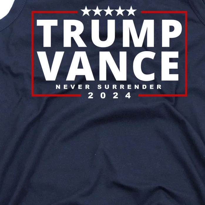 Trump Vance Never Surrender 2024 Politcal Tank Top