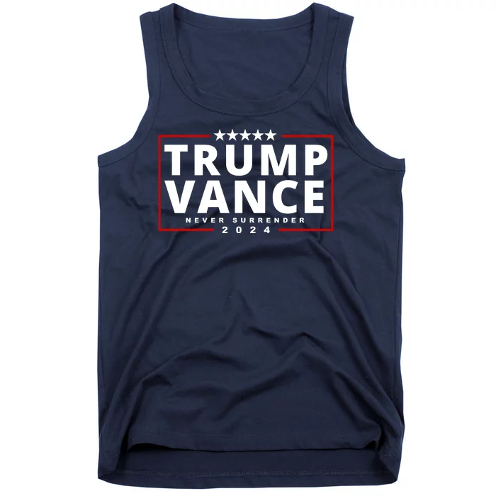 Trump Vance Never Surrender 2024 Politcal Tank Top