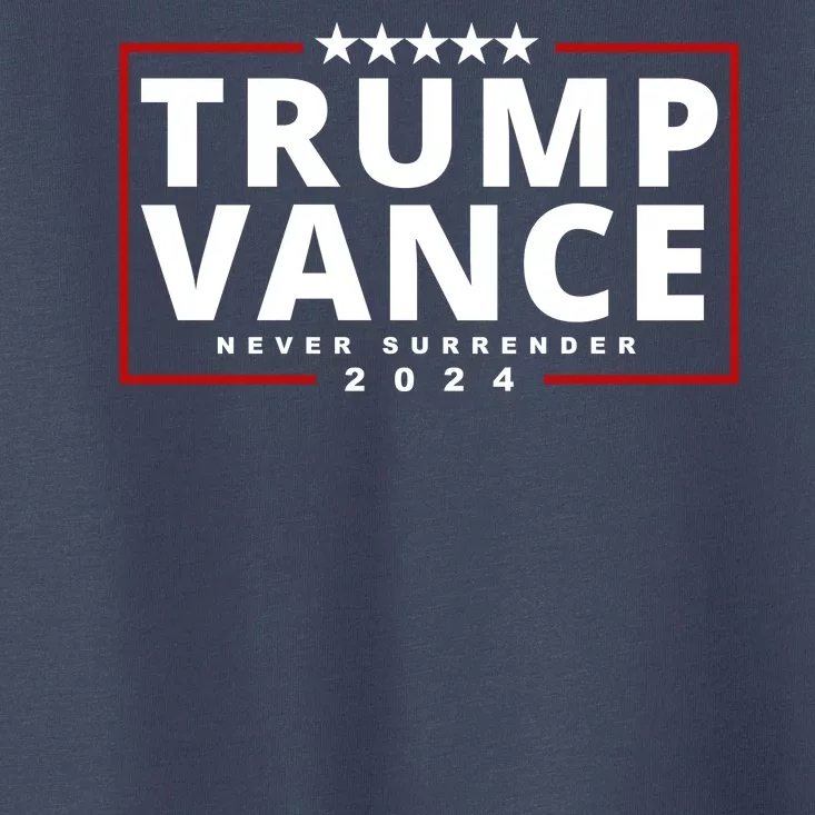 Trump Vance Never Surrender 2024 Politcal Toddler T-Shirt