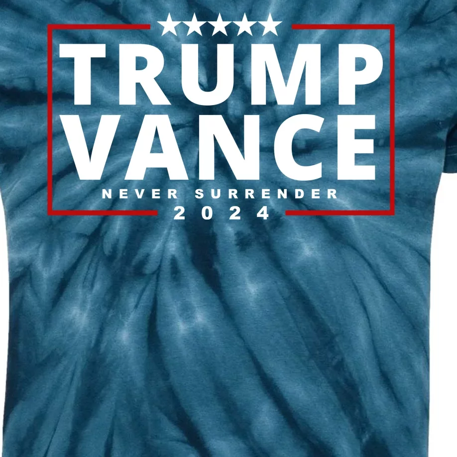 Trump Vance Never Surrender 2024 Politcal Kids Tie-Dye T-Shirt