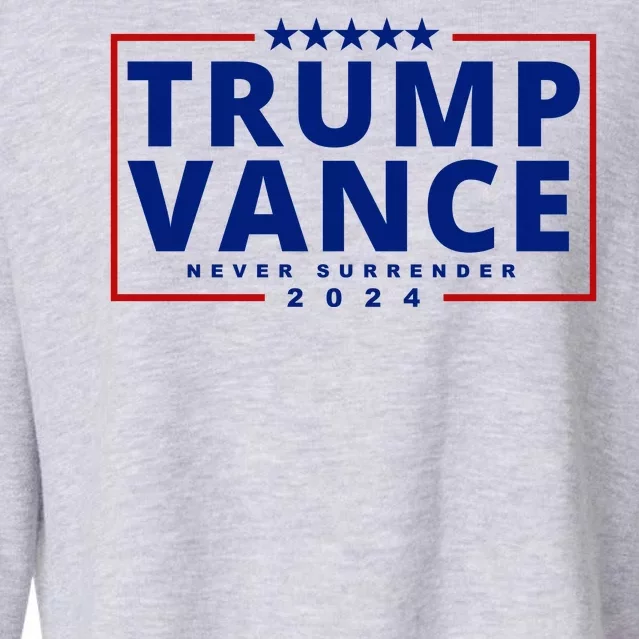 Trump Vance Never Surrender 2024 Politcal Cropped Pullover Crew