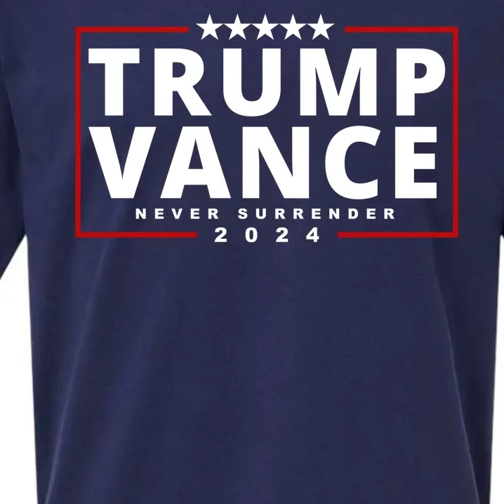 Trump Vance Never Surrender 2024 Politcal Sueded Cloud Jersey T-Shirt