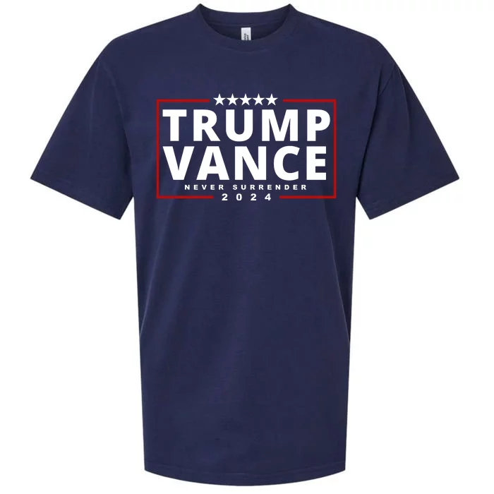 Trump Vance Never Surrender 2024 Politcal Sueded Cloud Jersey T-Shirt