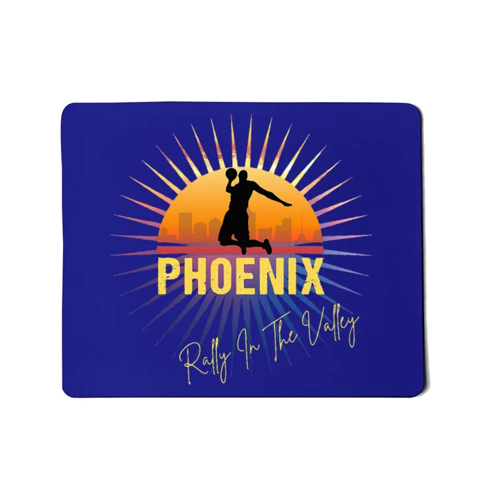 The Valley Oop Phoenix Basketball Retro Sunset Rally Tee Mousepad