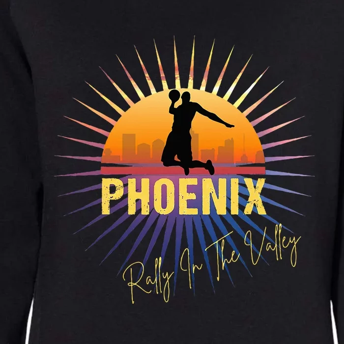 The Valley Oop Phoenix Basketball Retro Sunset Rally Womens California Wash Sweatshirt