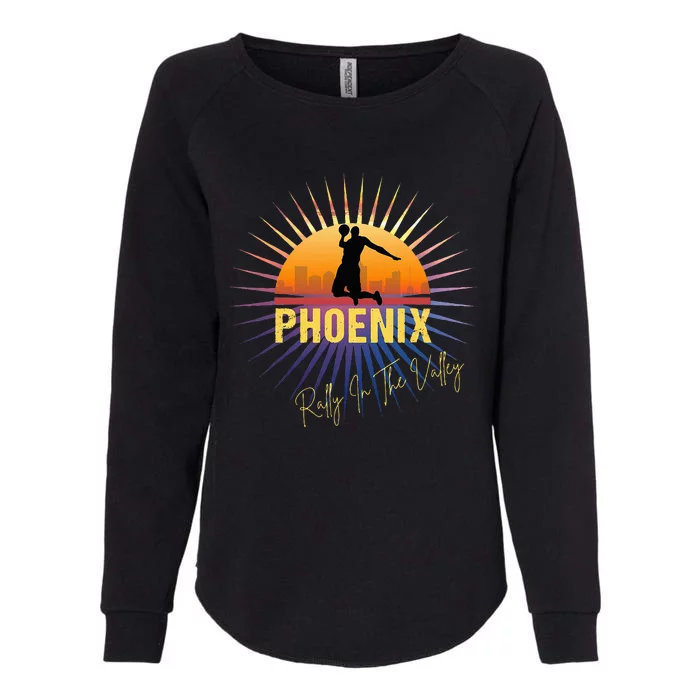 The Valley Oop Phoenix Basketball Retro Sunset Rally Womens California Wash Sweatshirt