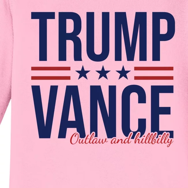 Trump Vance Outlaw And Hillbilly 2024 Election Baby Long Sleeve Bodysuit