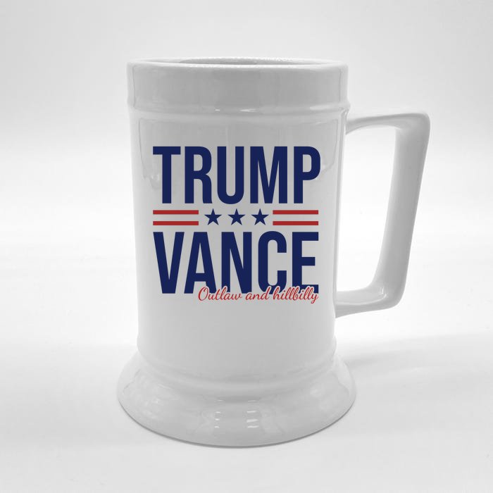 Trump Vance Outlaw And Hillbilly 2024 Election Front & Back Beer Stein