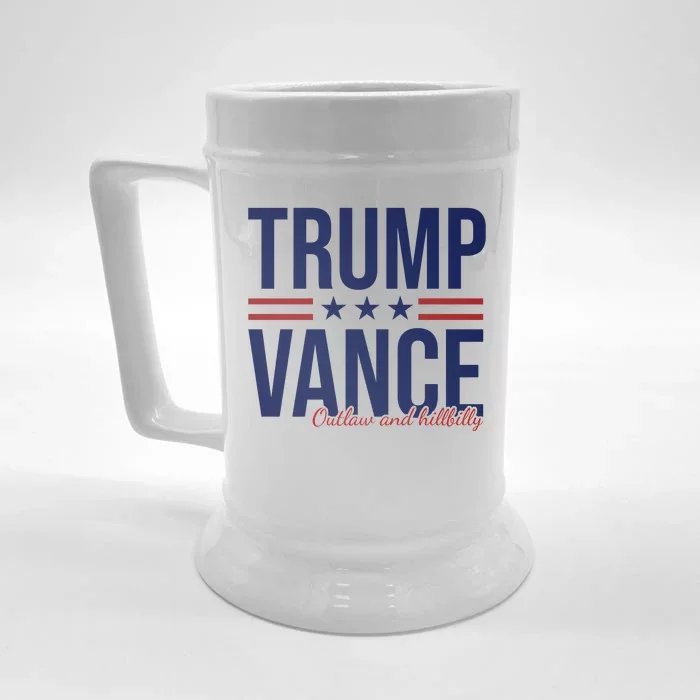 Trump Vance Outlaw And Hillbilly 2024 Election Front & Back Beer Stein