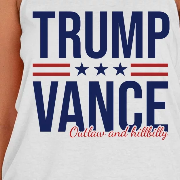 Trump Vance Outlaw And Hillbilly 2024 Election Women's Knotted Racerback Tank