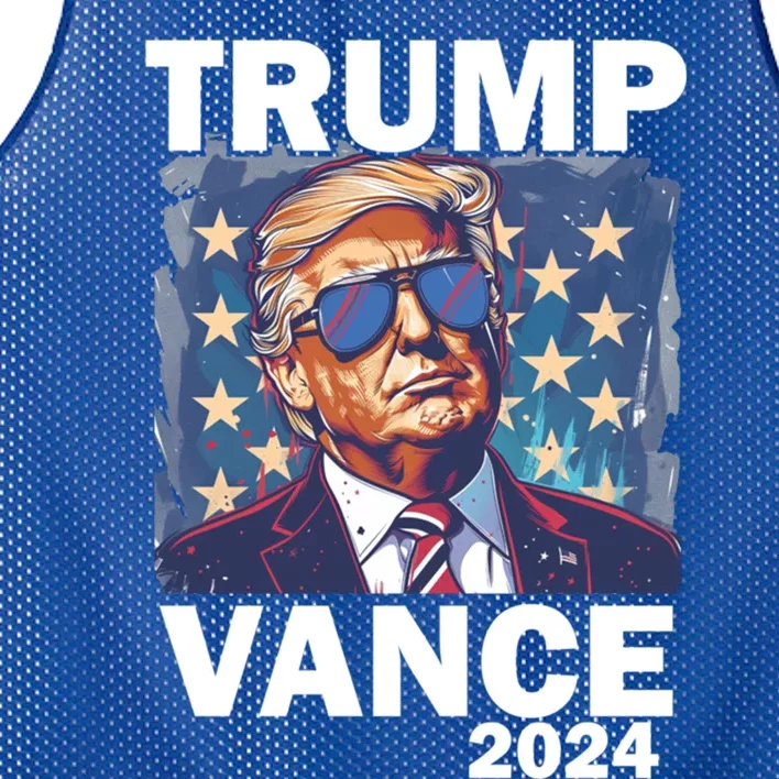 Trump Vance Presidential Election 2024 Gift Mesh Reversible Basketball Jersey Tank