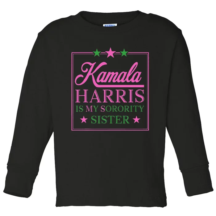 The Vice President Kamala Harris Is My Sorority Sister Toddler Long Sleeve Shirt