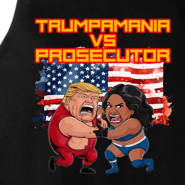 Trumpamania Vs Prosecutor Funny Wrestling Trump V Harris Ladies Tri-Blend Wicking Tank