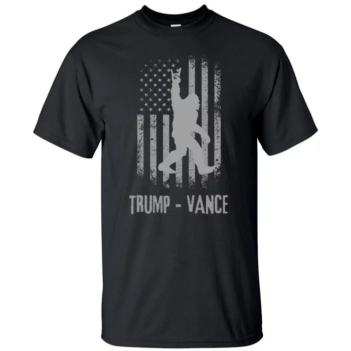 Trump Vance Patriotic Bigfoot Grunge Tall T-Shirt