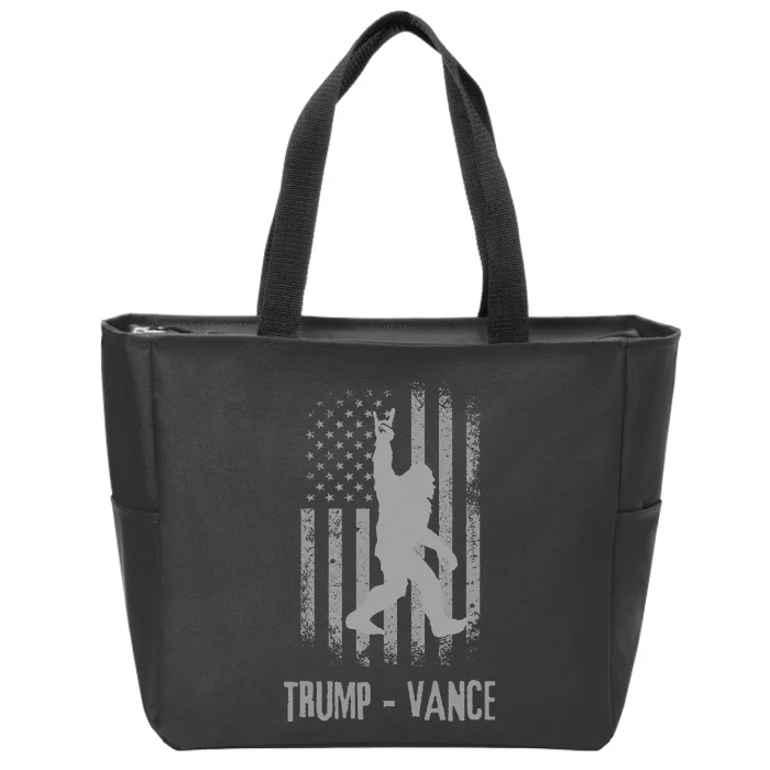 Trump Vance Patriotic Bigfoot Grunge Zip Tote Bag