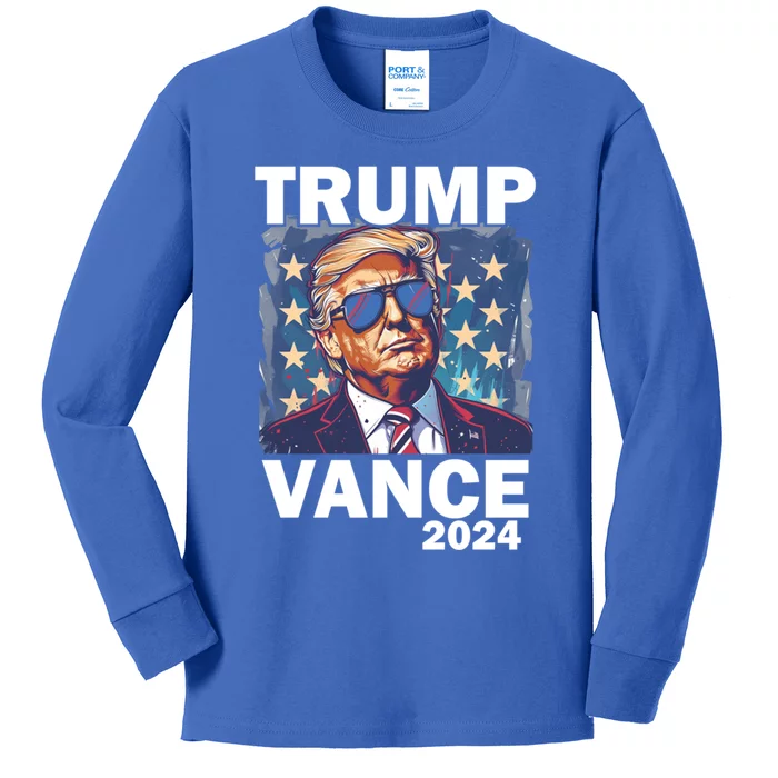 Trump Vance Presidential Election 2024 Gift Kids Long Sleeve Shirt