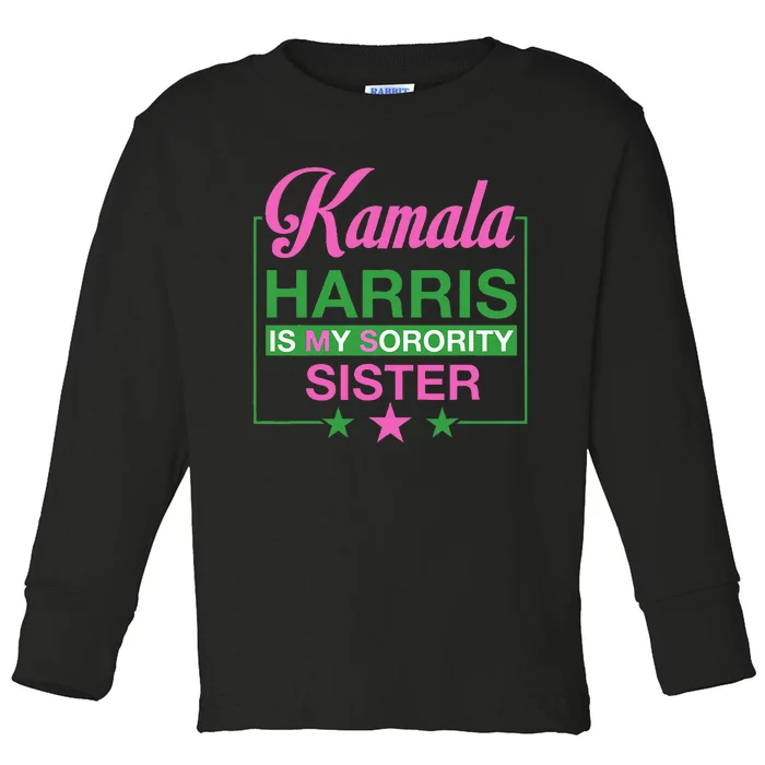 The Vice President Kamala Harris Is My Sorority Sister Toddler Long Sleeve Shirt