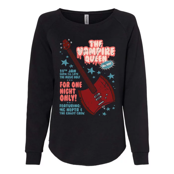 The Vampire Queen Music Poster Womens California Wash Sweatshirt