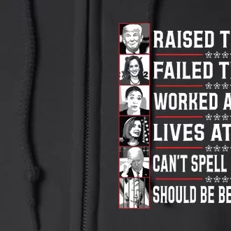 Trump Voter Raised The Bar Failed The Bar Worked At A Bar Full Zip Hoodie