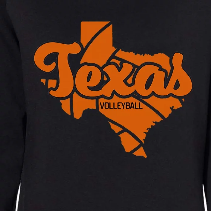 Texas Volleyball Retro Script Womens California Wash Sweatshirt