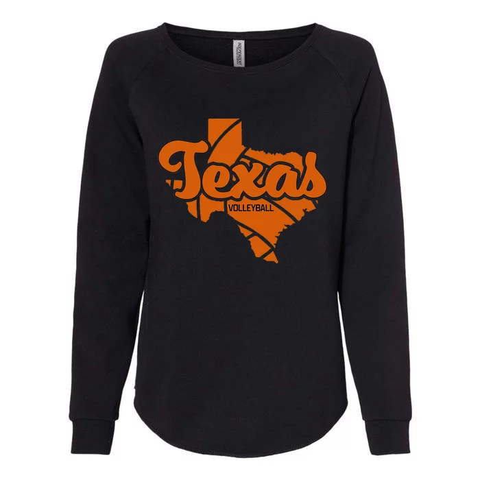 Texas Volleyball Retro Script Womens California Wash Sweatshirt