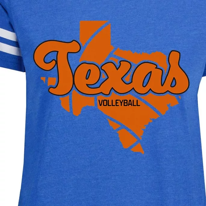 Texas Volleyball Retro Script Enza Ladies Jersey Football T-Shirt