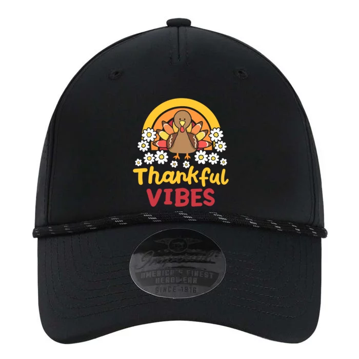 Thankful Vibes Retro Rainbow Gobble Turkey Thanksgiving Gift Performance The Dyno Cap